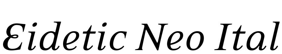 Eidetic Neo Italic Font Download Free